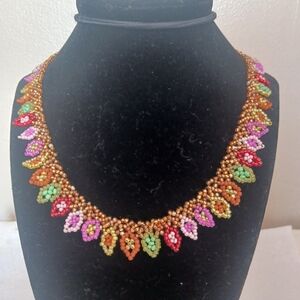 Handmade beaded jewerly womens necklace choker Multicolor